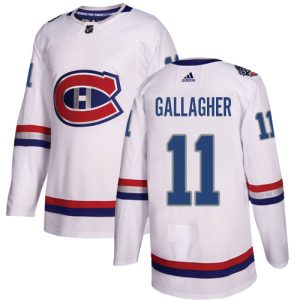 Herren Montreal Canadiens Eishockey Trikot Brendan Gallagher #11 Authentic Weiß 2017 100 Classic